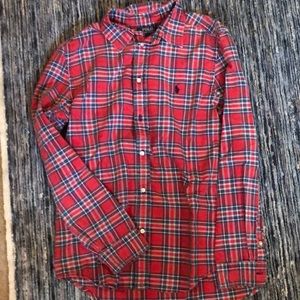 PoloRalph Lauren boys red plaid long sleeve button down